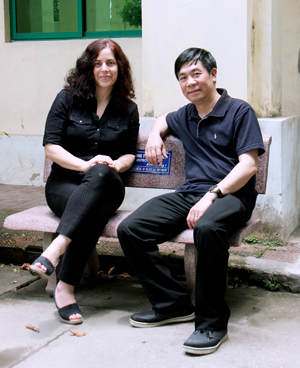 Maria Gallo, PhD, with research study collaborator Nghia Nguyen, MD, PhD, in Vietnam.