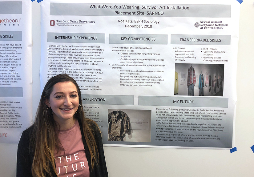 BSPH senior Noa Katz presents her capstone experience at the Sexual Assault Resoonse Network of Central Ohio.