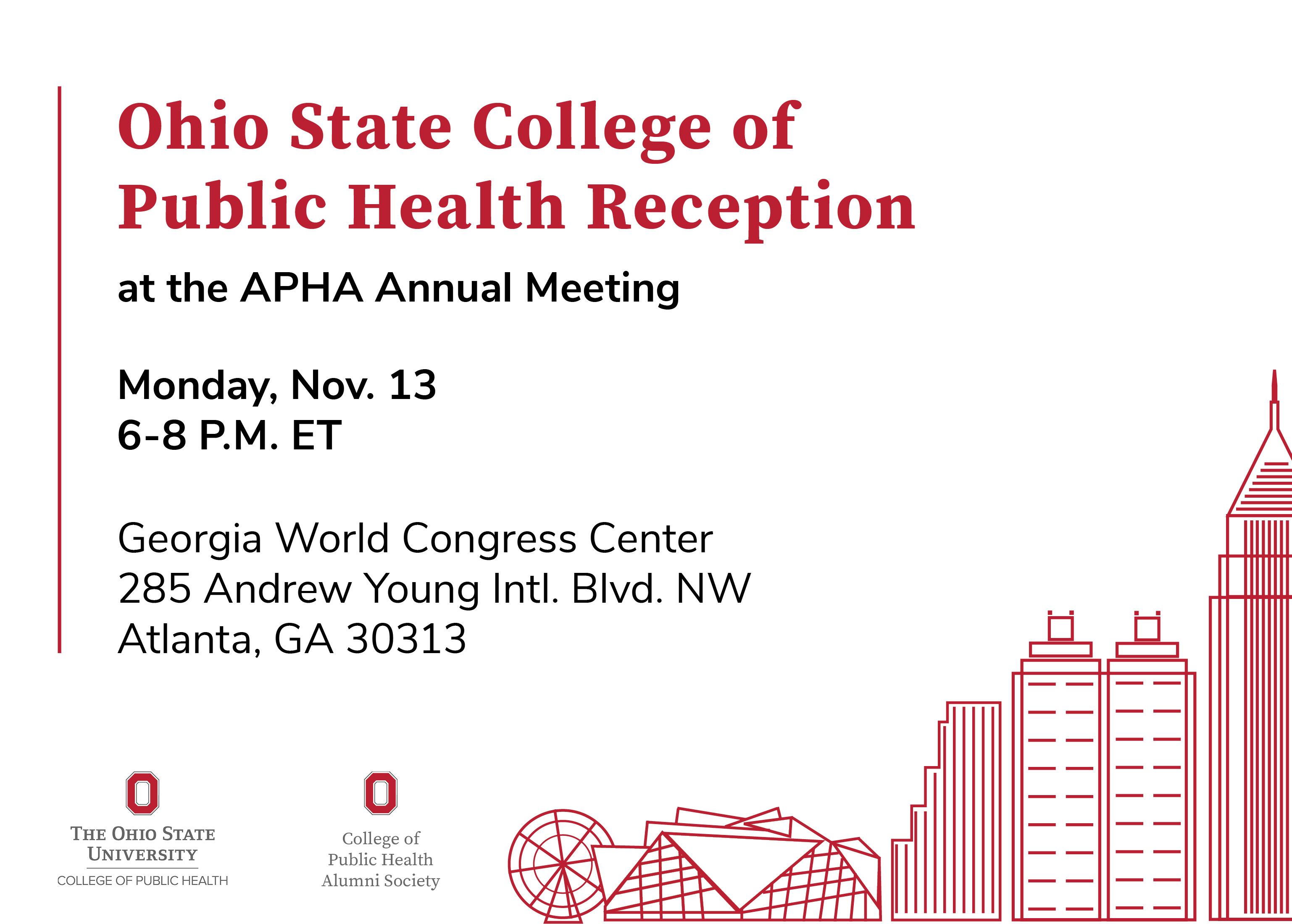 Ohio State College of Public Health Reception at the APHA Annual Meeting, Nov. 13