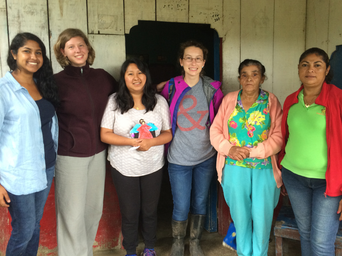 Pallavi with host families and other students on site