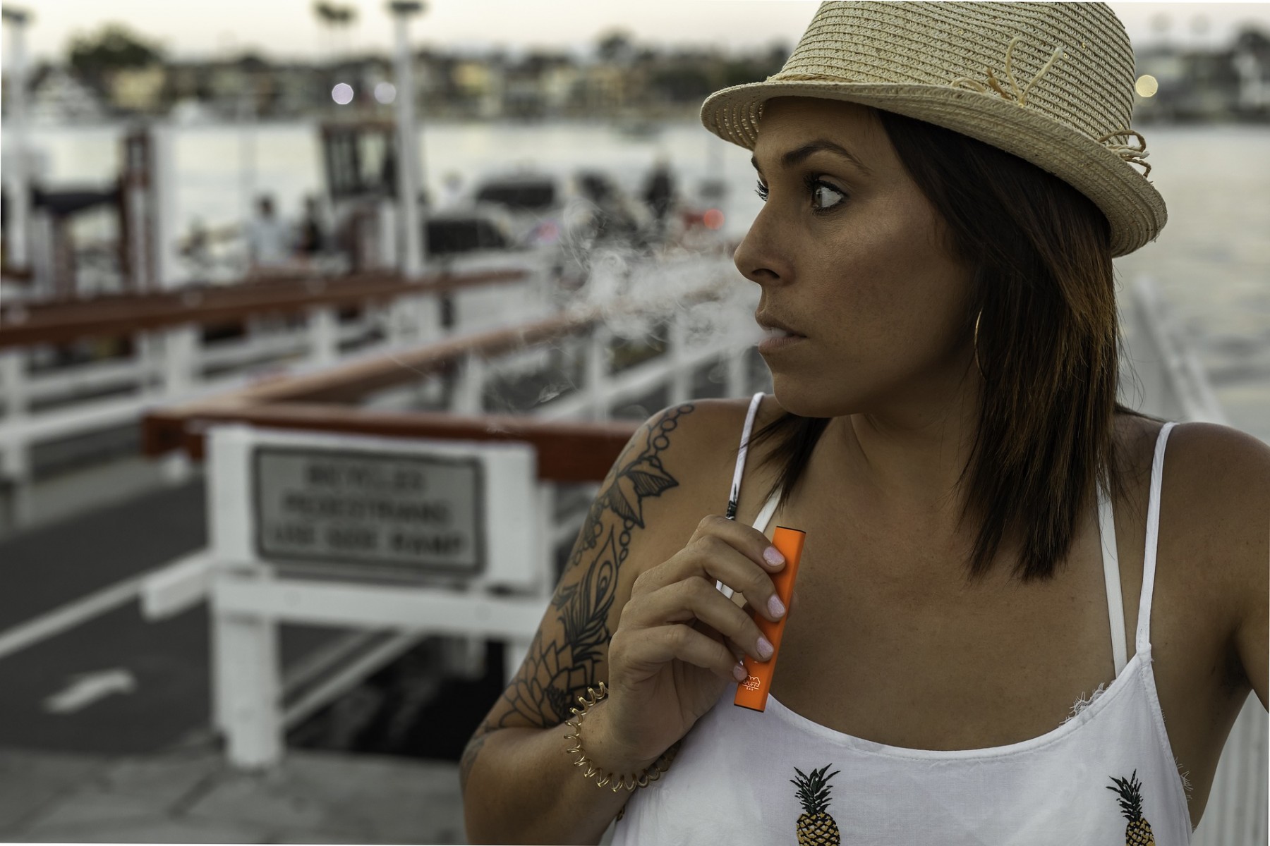 person with e-cigarette