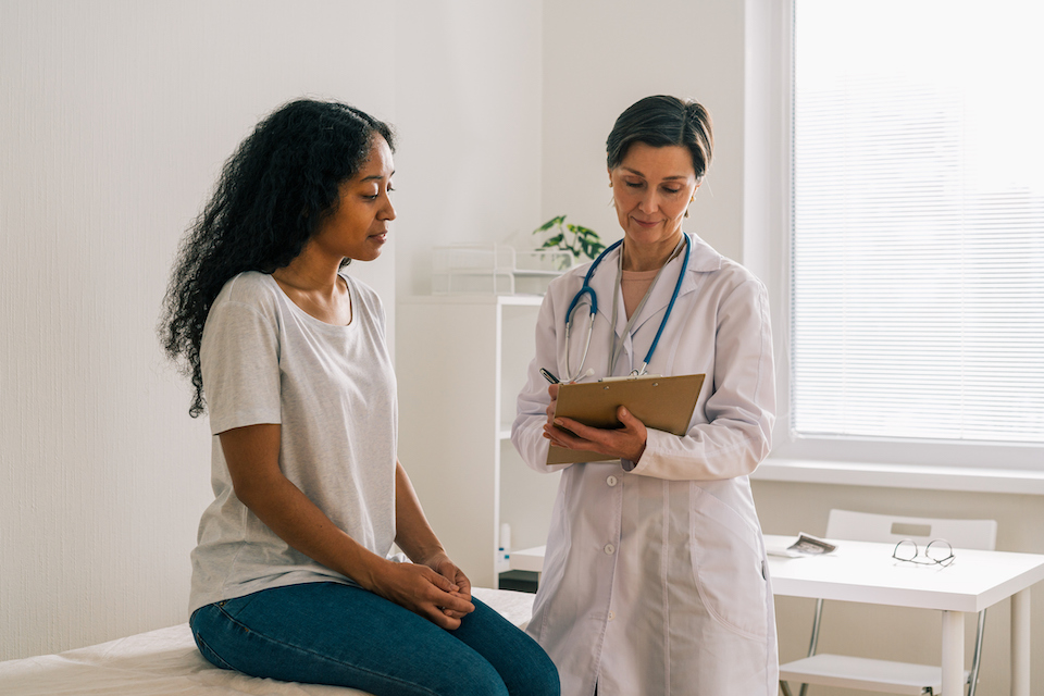 A woman visits her doctor