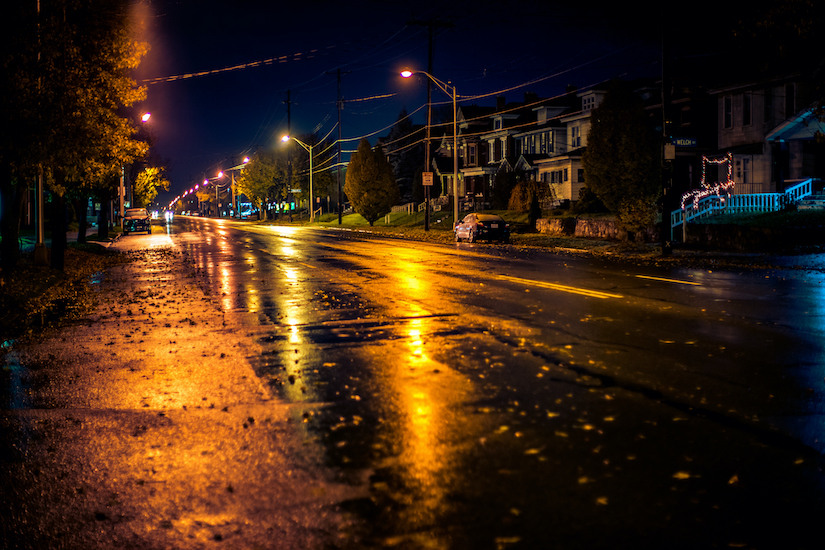 empty street at night