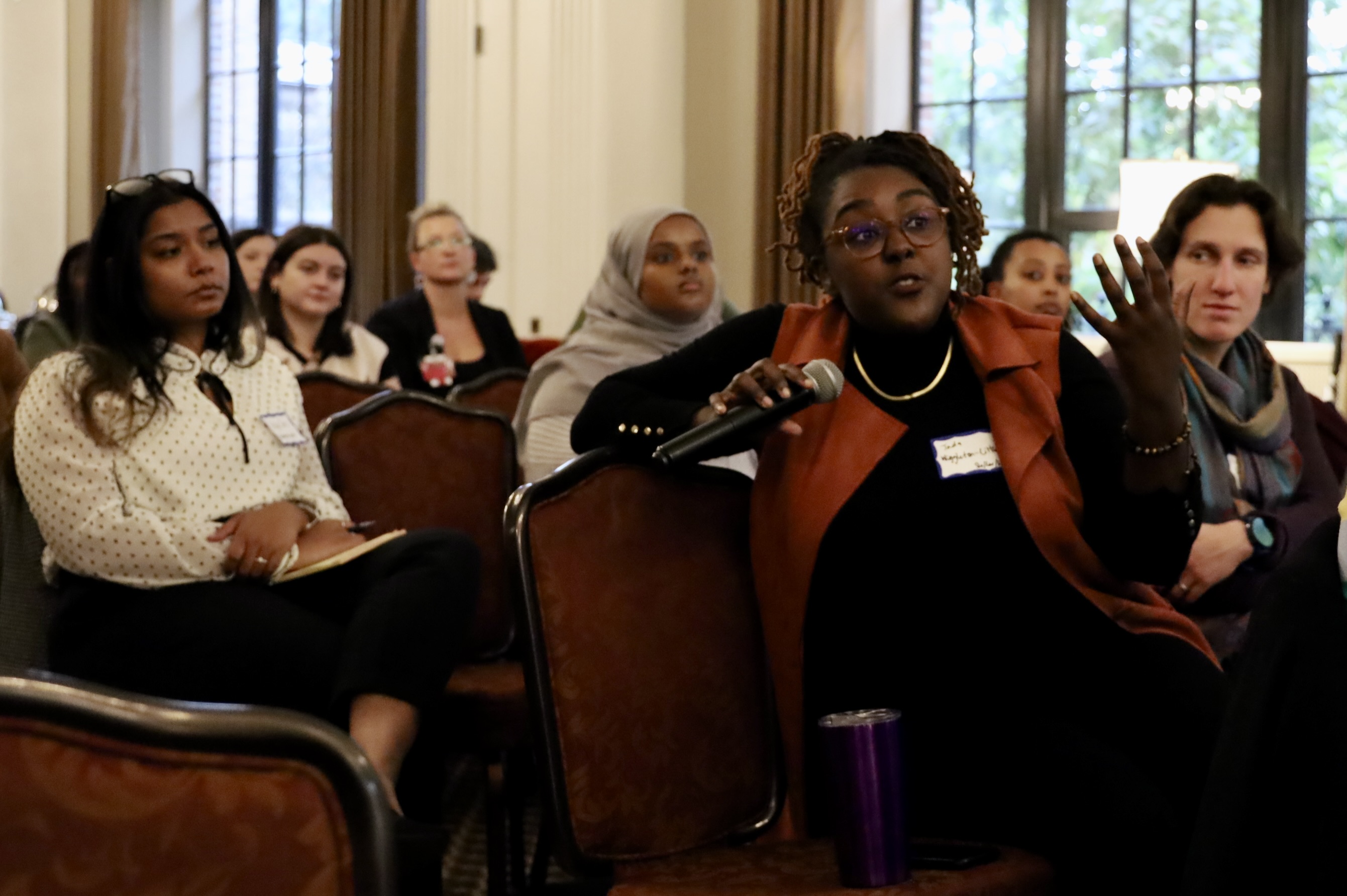 Audience member asking a question