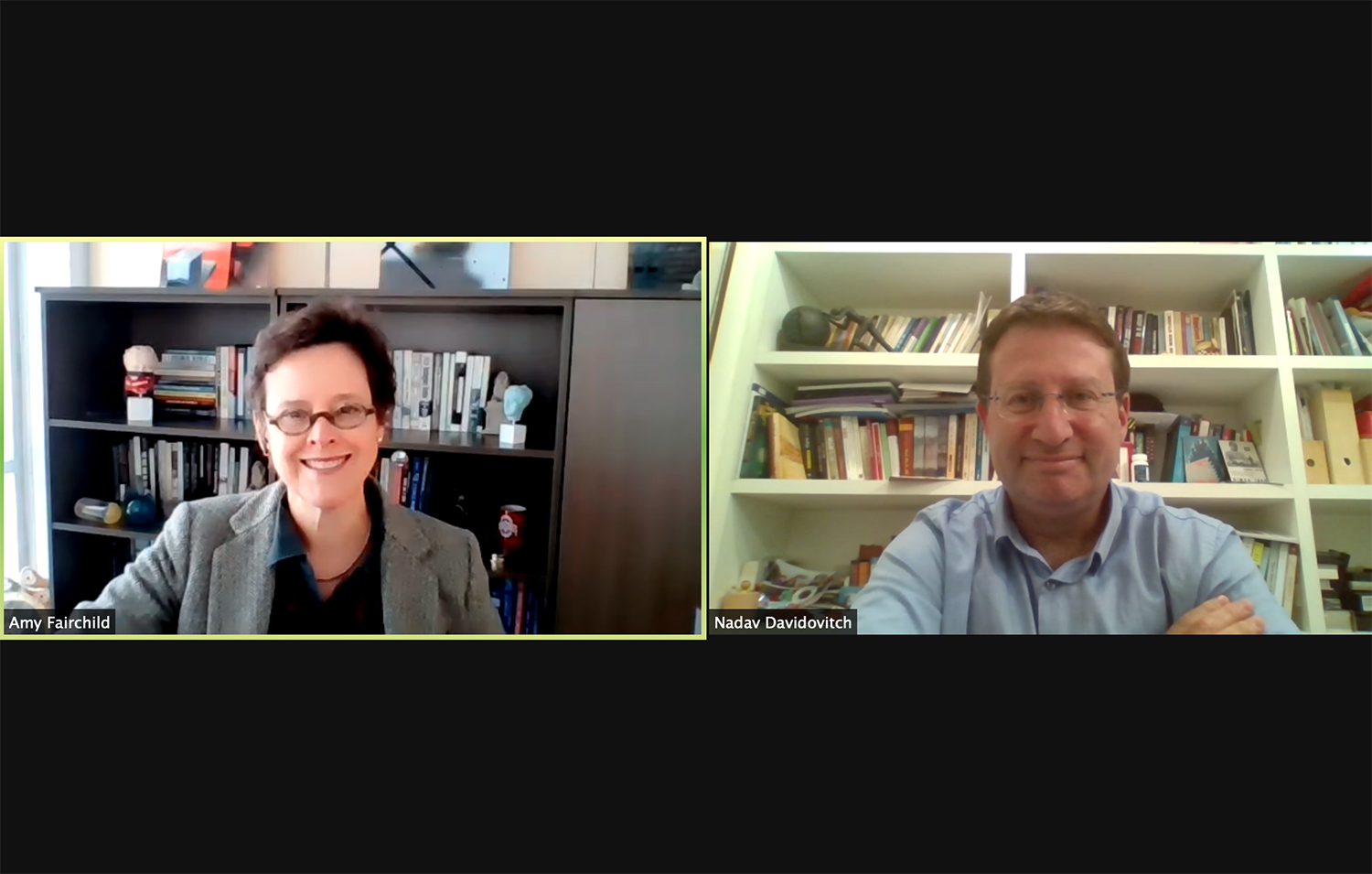 Dean Amy Fairchild and Dr. Nadav Davidovitch