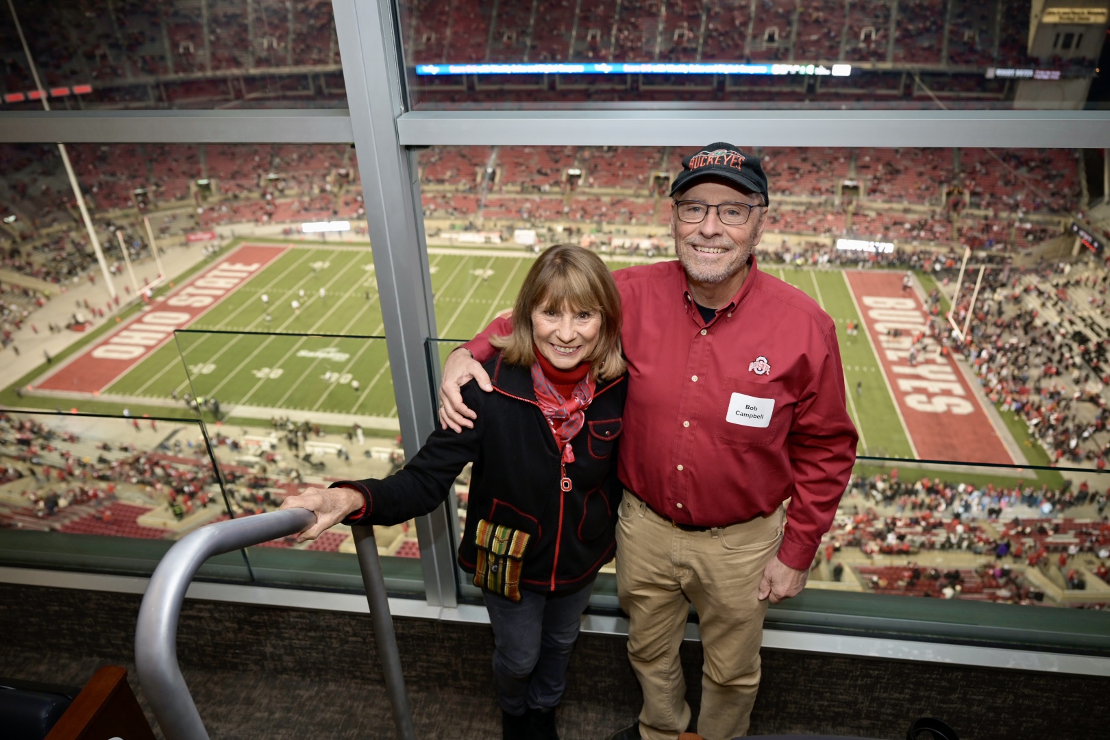 Bob Campbell and his wife at an OSU football game