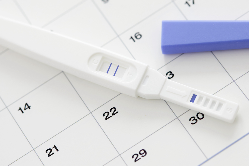 pregnancy test with calendar