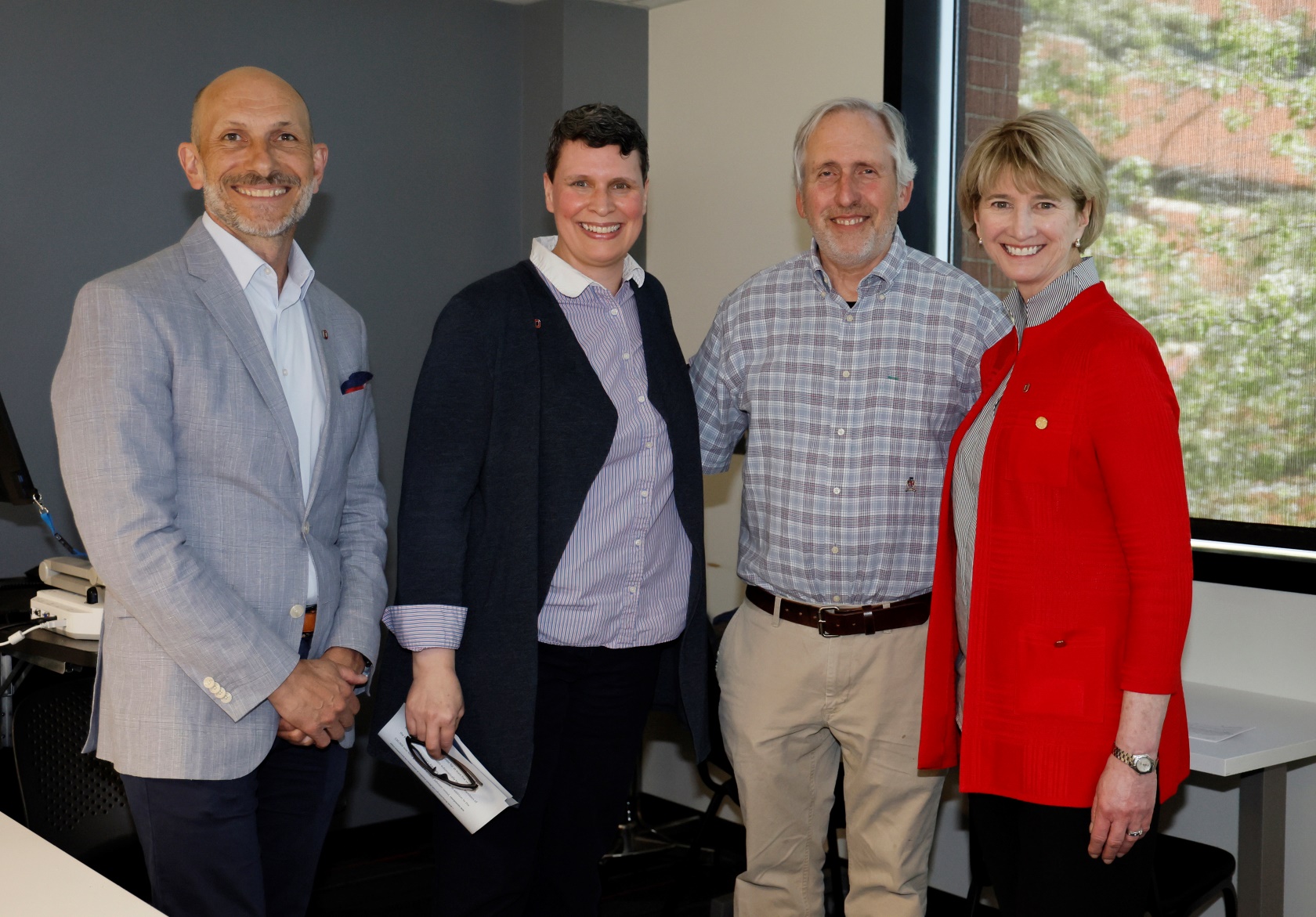 from left: Patrick Louchouarn, Helen Malone, Stanley Lemeshow and Kristina M. Johnson.