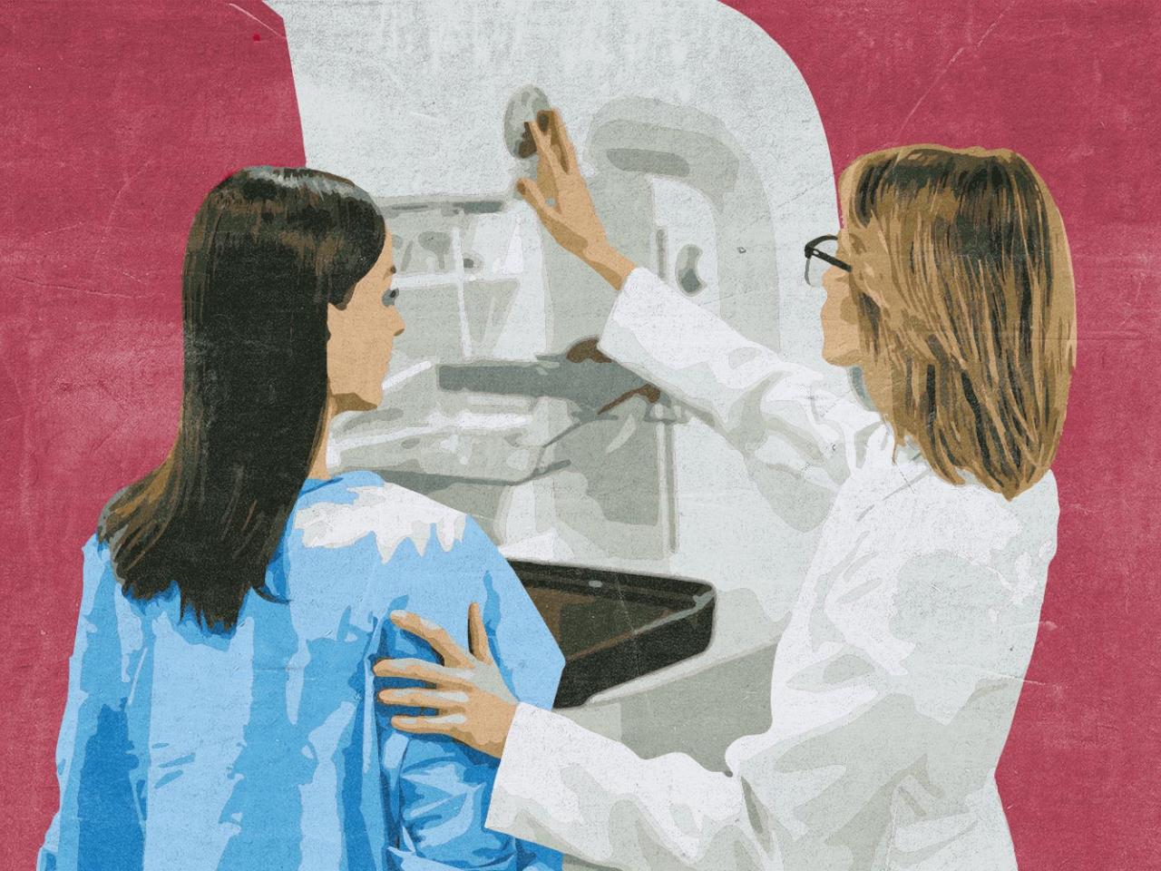 woman at cancer screening