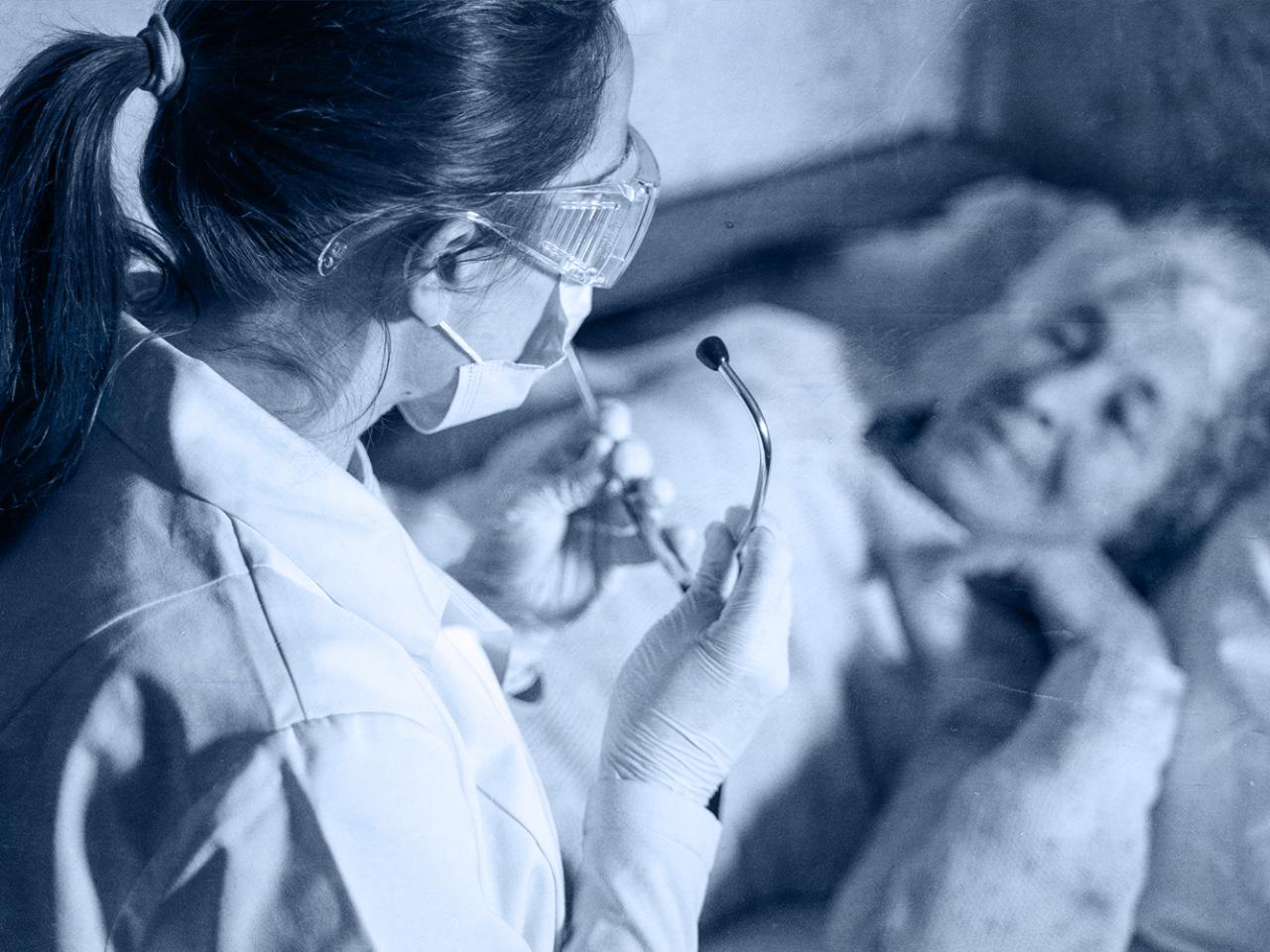 medical staff and patient