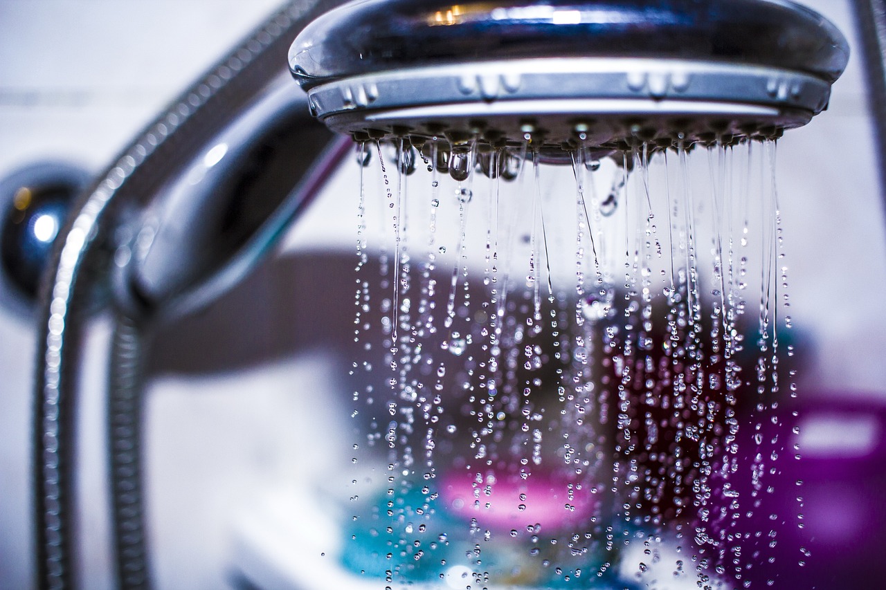 Shower head with water coming out