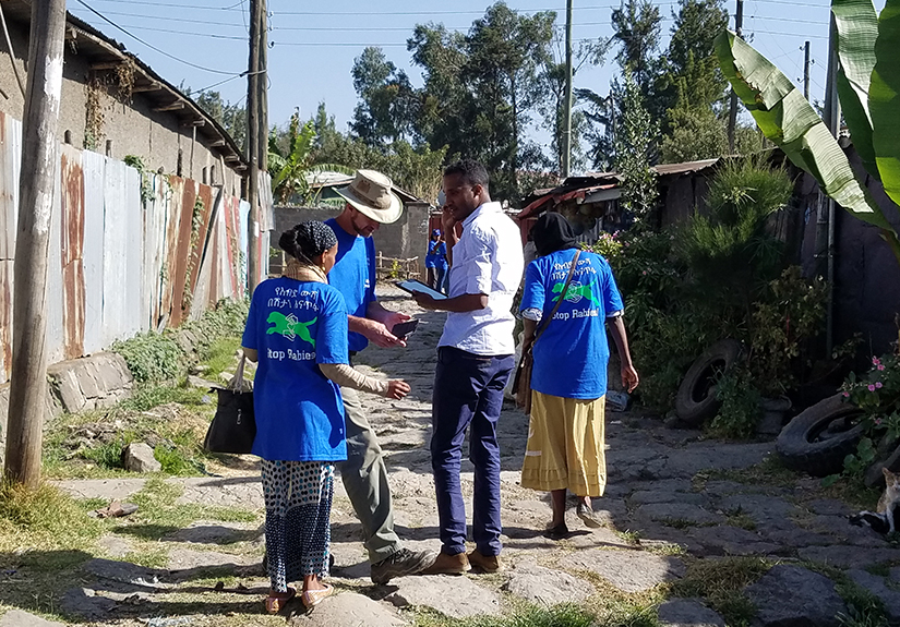 A mass rabies vaccination campaign in Ethiopia in 2017. (Photo credit: Maria Belu)