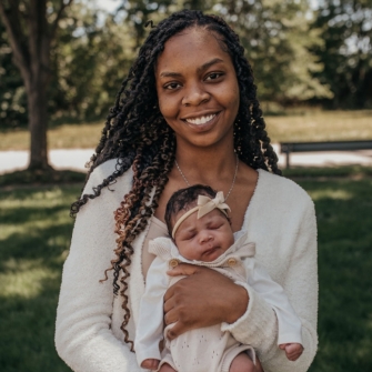 Summernickol Stewart holds her niece Heaven.