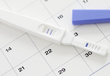 pregnancy test with calendar