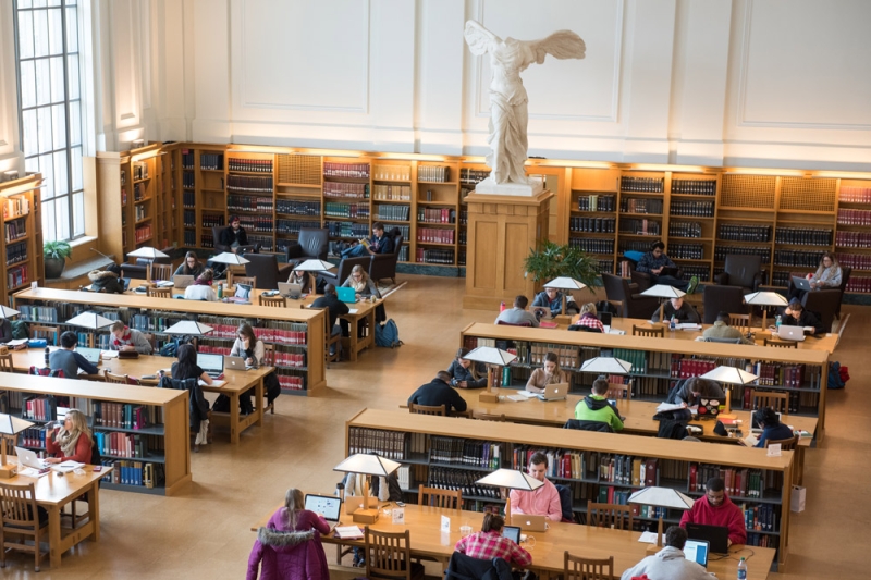 students at study tables