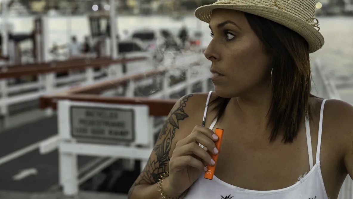 person with e-cigarette