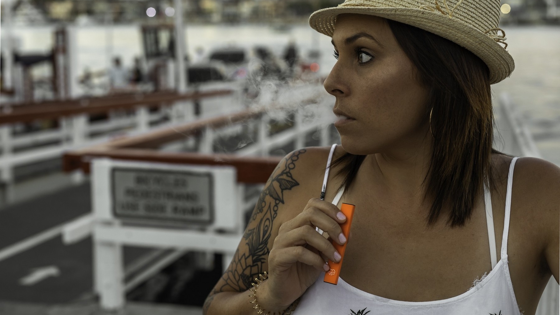 person with e-cigarette
