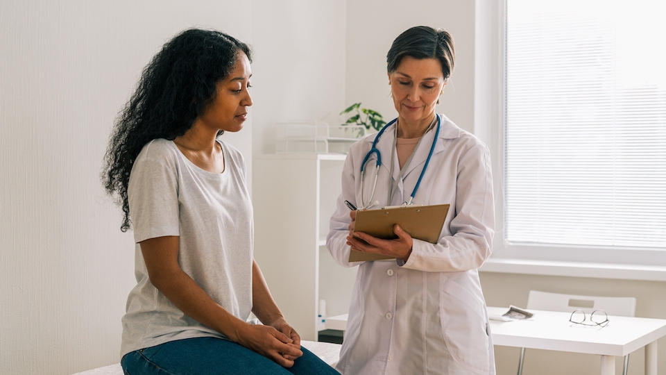 A woman visits her doctor