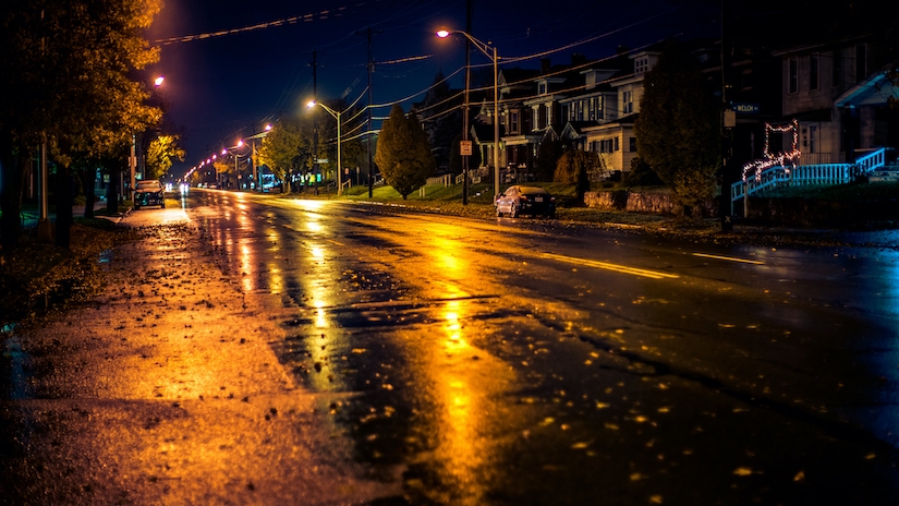 empty street at night