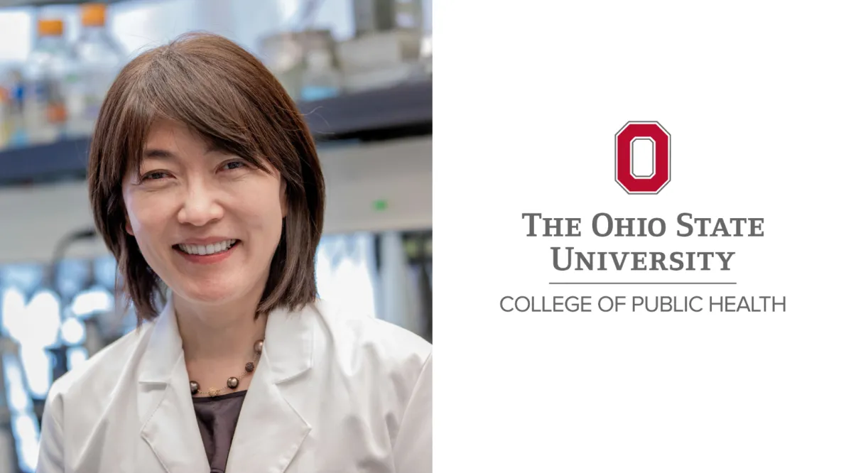 Jiyoung Lee's headshot and the College of Public Health logo