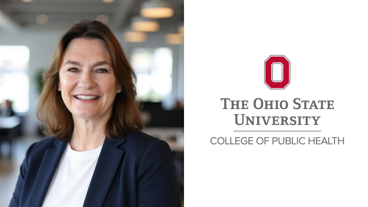 Debra Zevallos and an Ohio State University College of Public Health logo