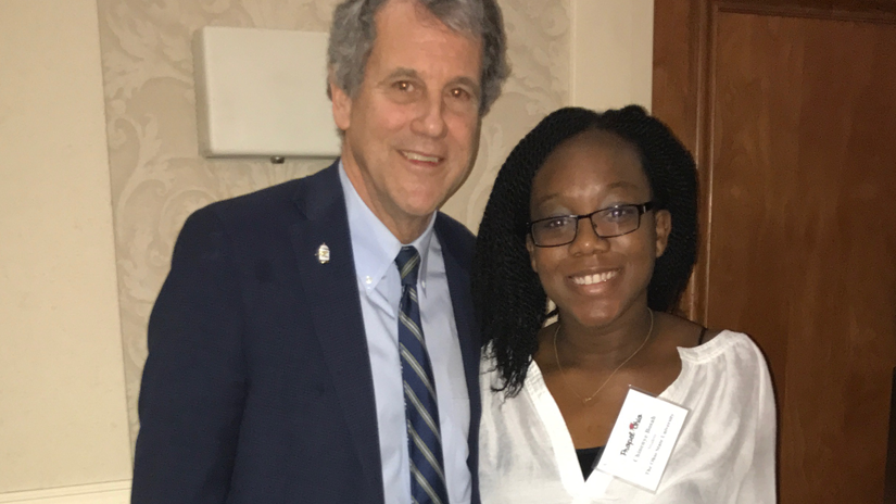 Chinenye Bosah with Ohio Sen. Sherrod Brown