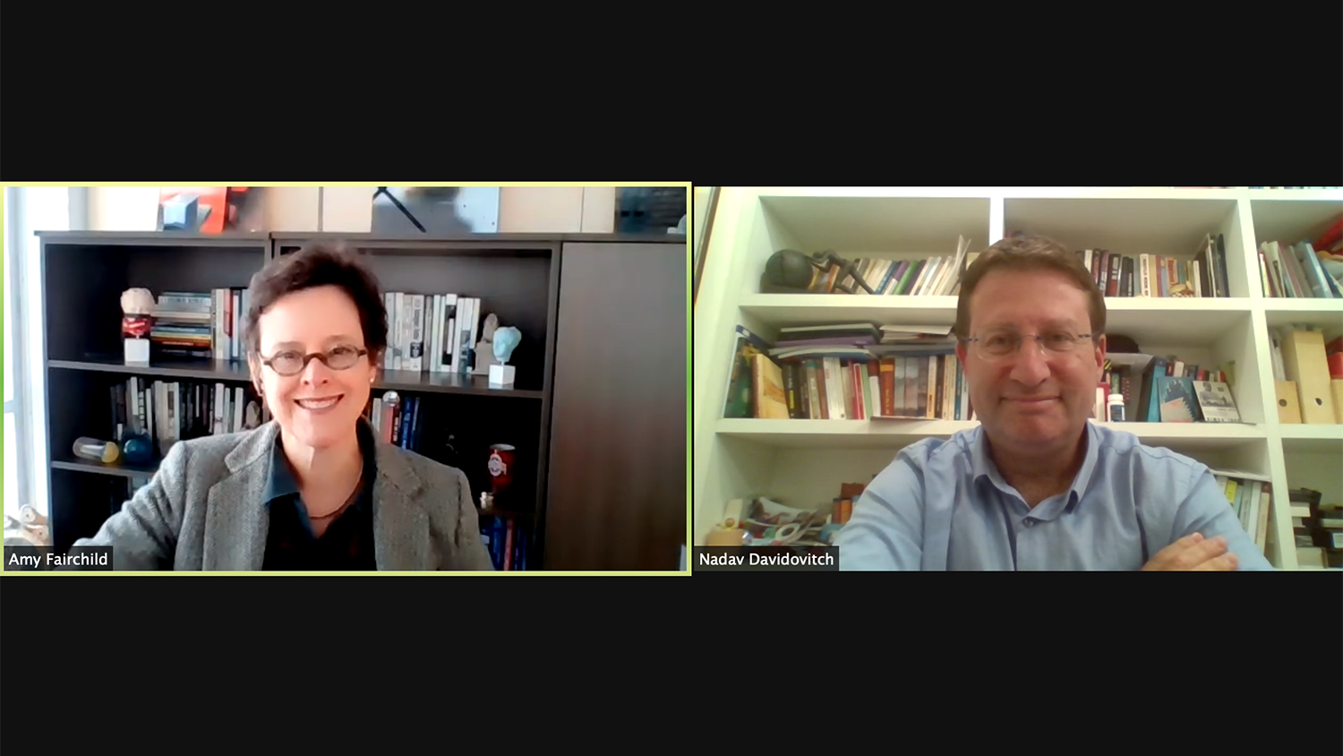 Dean Amy Fairchild and Dr. Nadav Davidovitch