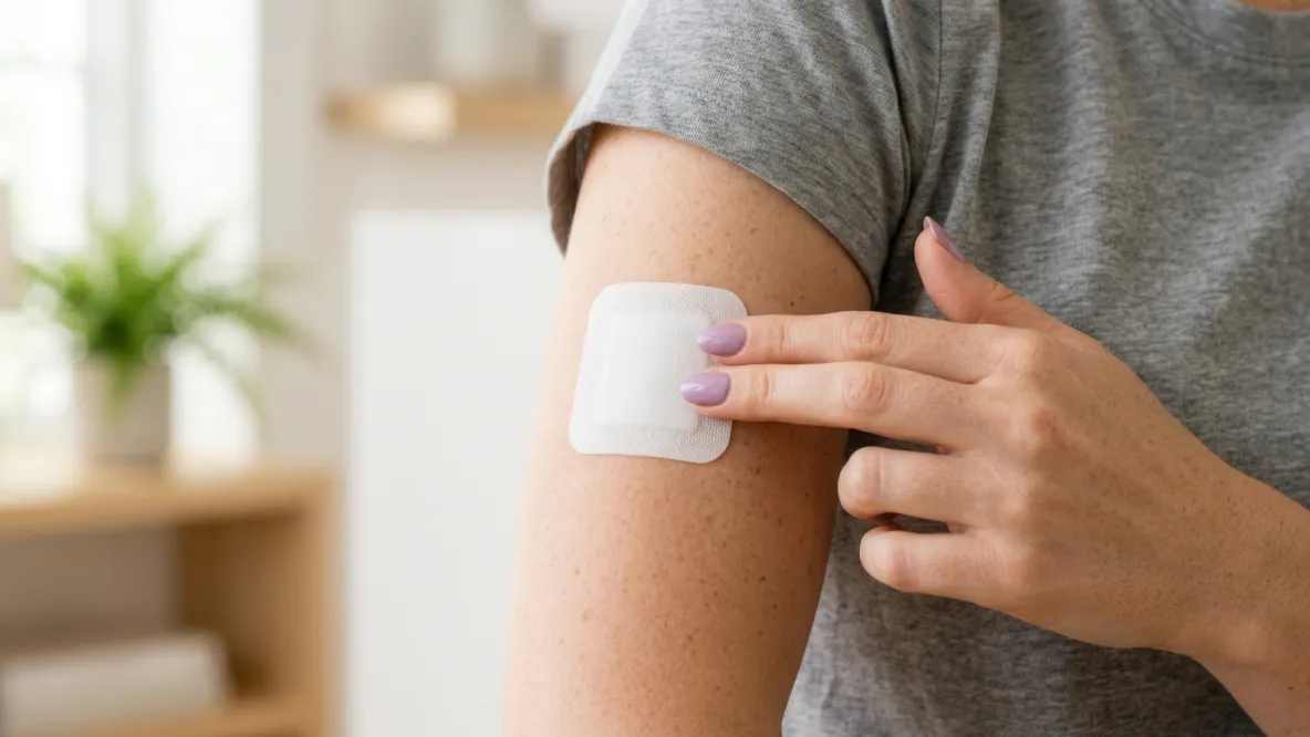 a person applied a nicotine patch.