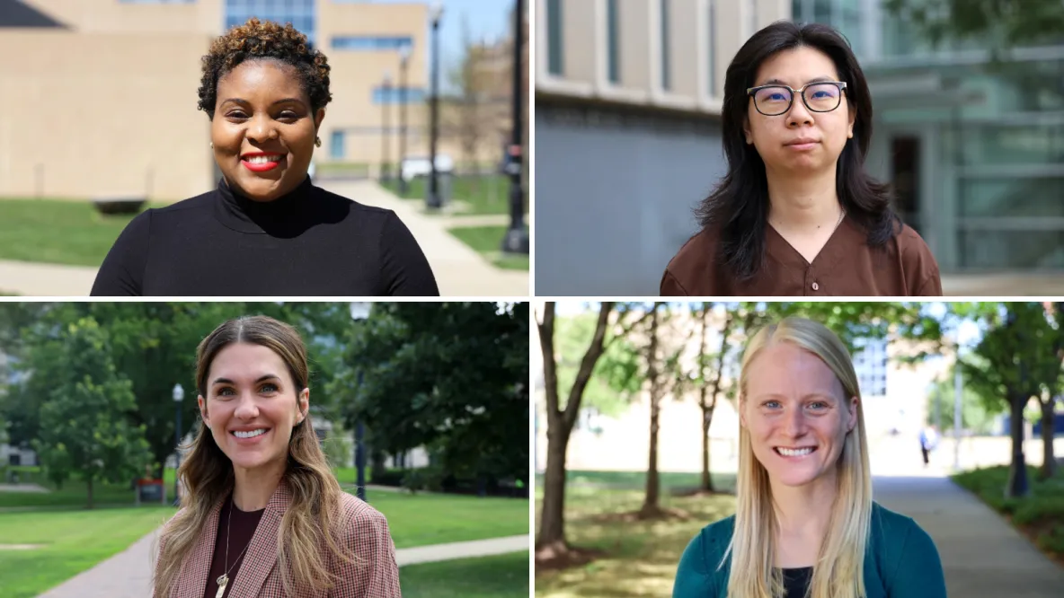 a grid of four smiling faculty.