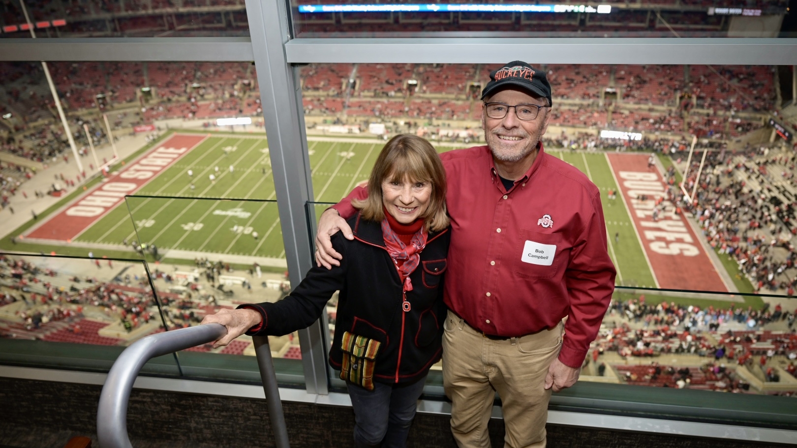 Bob Campbell and his wife at an OSU football game