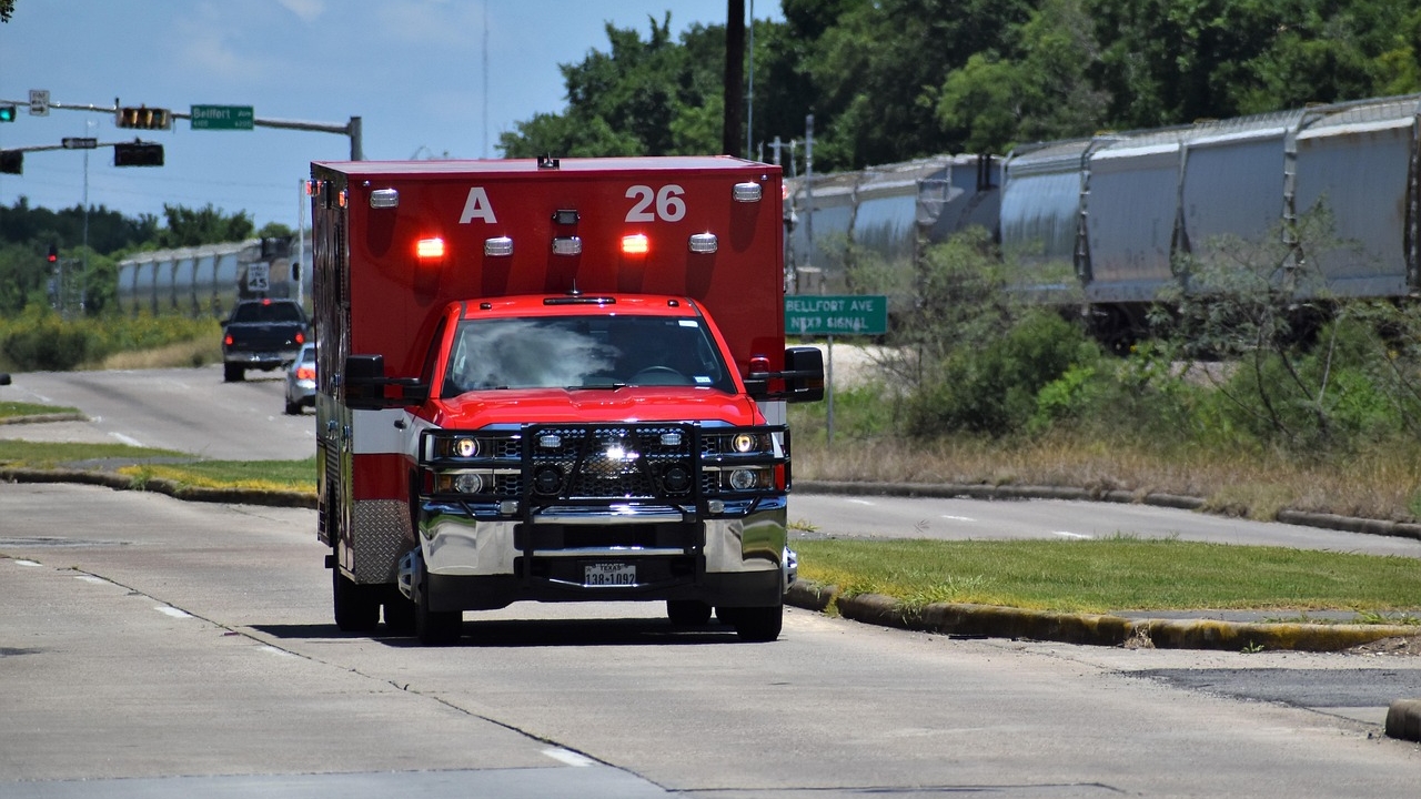 ambulance on a road