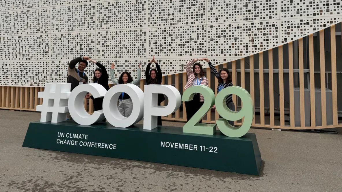 Six students behind a #COP29 model