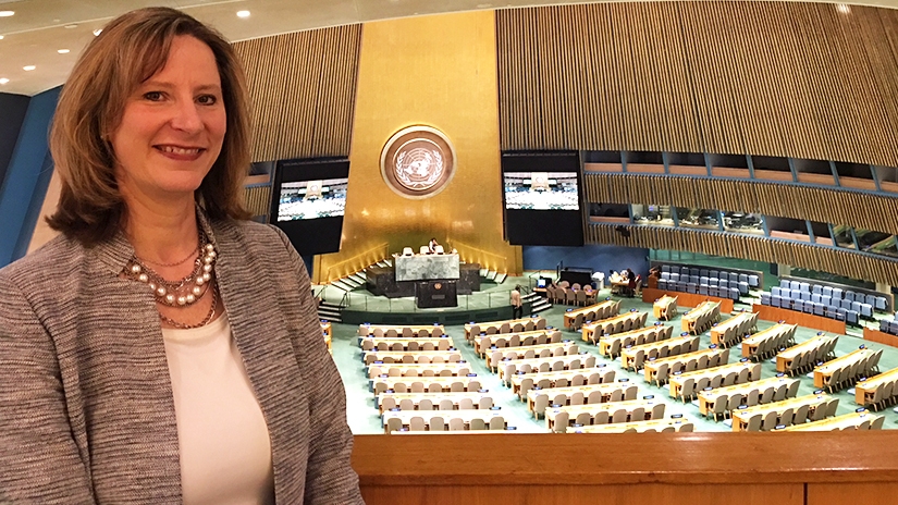racy Mehan, MA, doctoral student of health behavior and health promotion, at the United Nations
