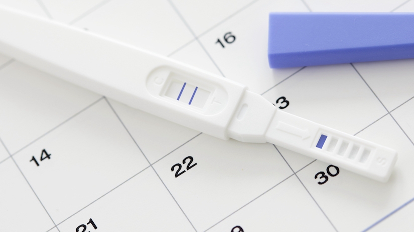 pregnancy test with calendar