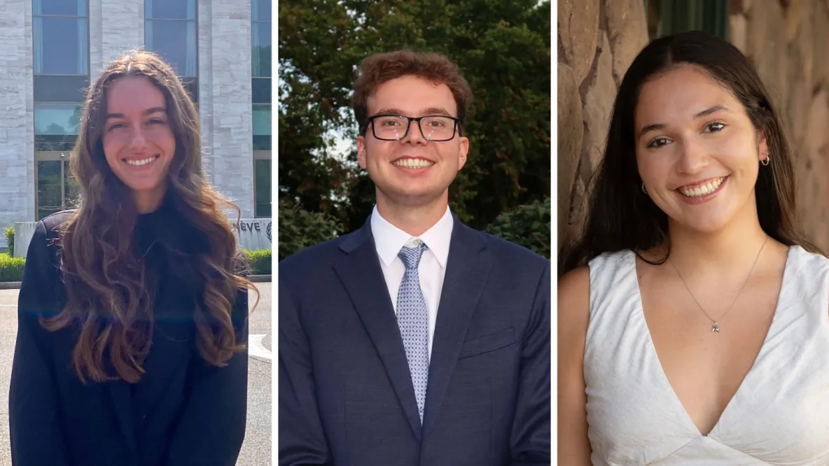 Collage of three students