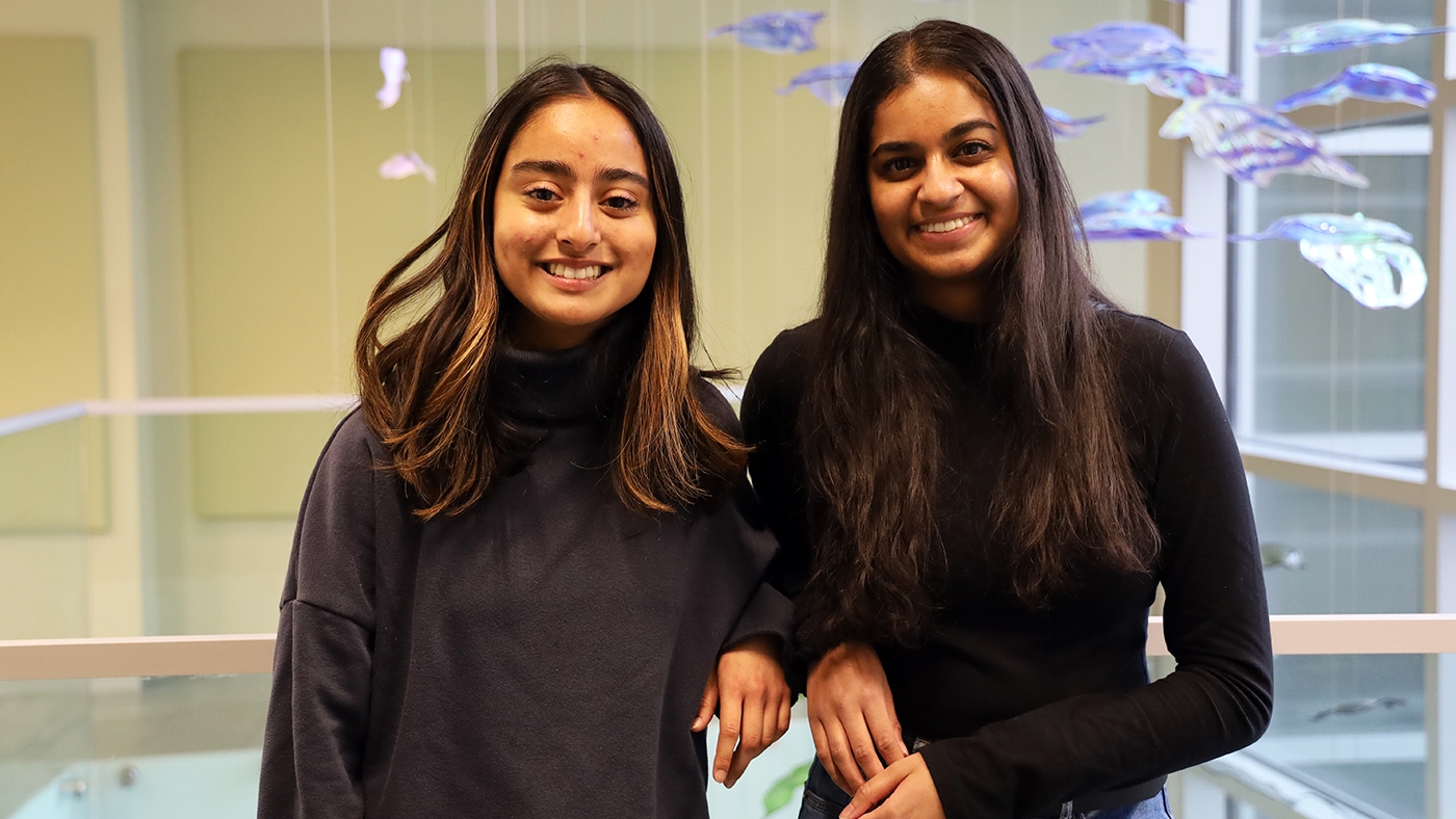 Shivani Patel and Nandini Rangan pose.