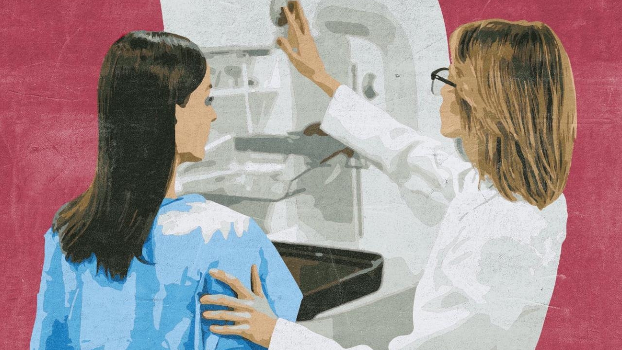woman at cancer screening
