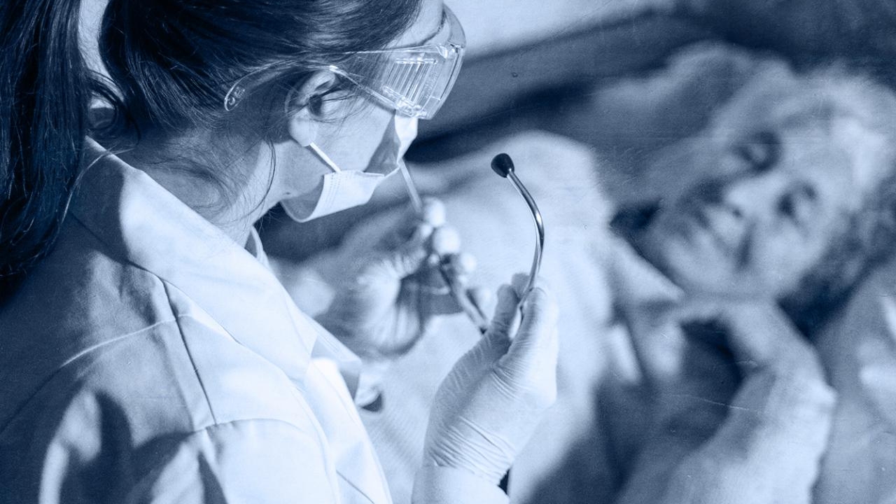 medical staff and patient