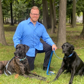 David Hibler and his two dogs
