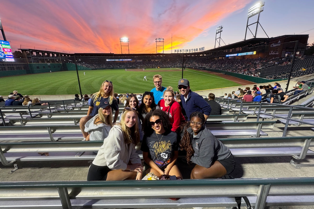 AFHE students hang out a baseball game at Huntington Park in Columbus, Ohio