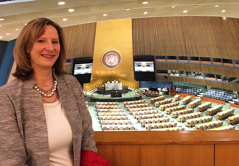 racy Mehan, MA, doctoral student of health behavior and health promotion, at the United Nations