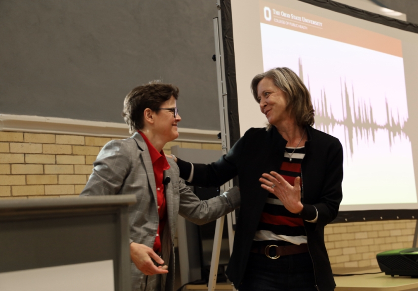 Dean Amy Fairchild during her first State of the College address