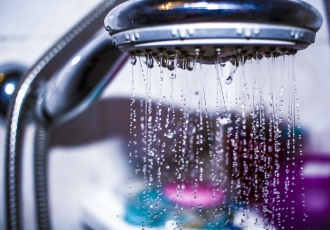 Shower head with water coming out